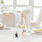 Amosfun Wedding Doll Ornaments Mini Couple Figurines 2.20 Inch Resin Proposal Statue Lightweight Compact Tabletop Display for Wedding Cake Toppers and Home Party Decoration