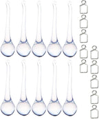 kanpura 6 Inch Teardrop Ornaments Glass Drop Ornaments Clear Crystal Chandelier Pendant Hanging for Centerpieces Christmas Tree Winter Party Decor(10 Pcs)