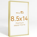 8.5x14 Aluminum Metal Picture Frame,Tempered Glass Gold Photo Frame 8.5x14 for Family Photo,Posters,Art,Document to Wall Mount Horizontally or Vertically
