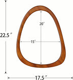 22" x 17" Irregular Wall Mirror, Wood Frame Asymmetrical Decorative Wooden Mirror for Living Room Bedroom Entryway Bathroom Hallway Home Decor Walnut Brown