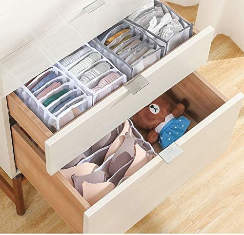 Underwear Organizer, 3 Set Foldable Bra Underwear Organizer Drawer Divider Storage Organizer for Underwear, Socks, Ties, Bras, Women Underwear Storage Compartment Box (White)