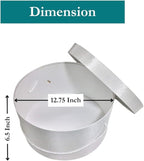 Sarah's Hat Boxes Classic White Hat Box – 12.75" x 6.5" (Dia. x Ht.) Handmade in USA – Odorless Non-Toxic Adhesive, Cording Handle – Premium Storage for Hats & Accessories