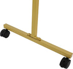 Scarf Organizer Stand, 7-Tier Freestanding Scarf Display Rack with Wheels, Metal Scarf Holder Belt Pants Hanger for Commercial Clothing Retail Store Home, 31.5" x 15.7" x 59"(Gold)