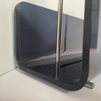 Magazine Holder, Brown Clear Acrylic with Stainless Steel Handle, Tabletop Display Stand (Black Transparent)