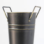 NOLITOY Metal Umbrella Stand Rack Large Umbrella Holder Bin Freestanding Walking Stick Cane Holders Rustic Farmhouse Flower Bucket Vase for Entryway Office Home Black