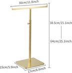 GAMAK Scarf Rack Display for Small Space, Scarf Display Stand Retail for Store Silk Neckband Girdle Pants Scarf Storage Organizer for Boutique Clothing Store (Color : Gold)