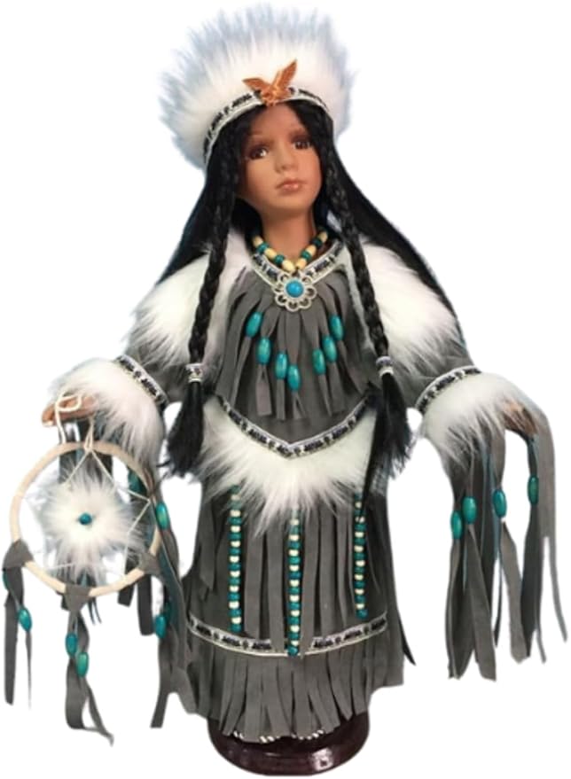KINNEX COLLECTIONS SINCE 1997 16" Collectible Native American Indian Porcelain Doll (D16725)