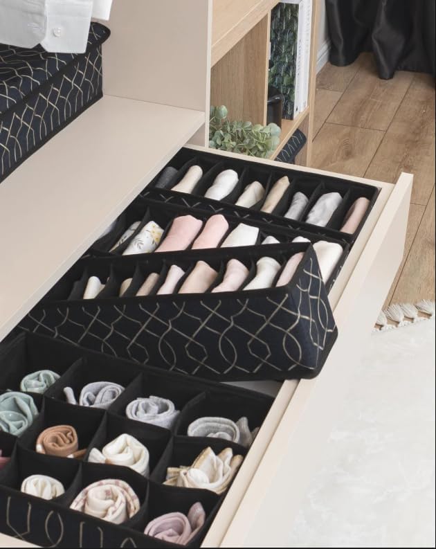 Fabric Drawer Organizer – Foldable Cloth Storage Box for Clothes, Closet, and Dresser Organization (Small)