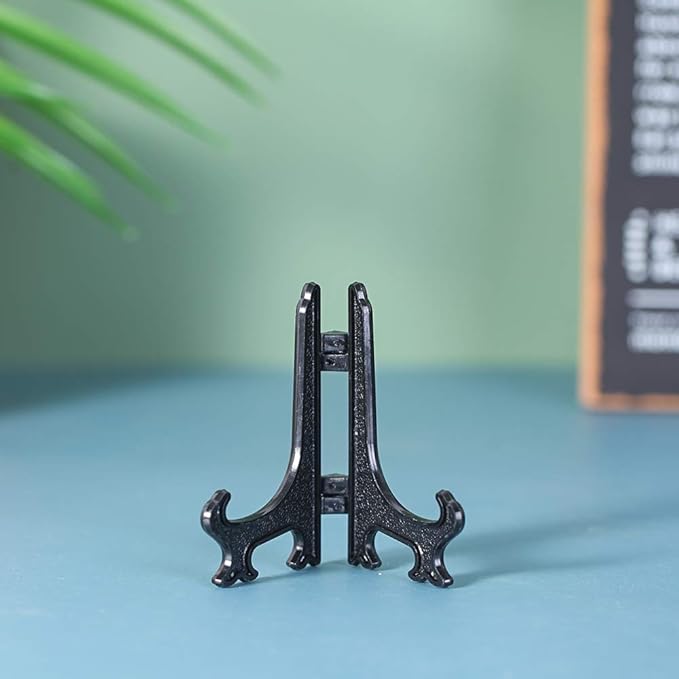 Artliving 3" Black Plastic Stand Cookie Holder Display Stand Place Card Holder Display Easels at Weddings, Birthday Party(24 Pack)