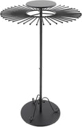 Scarf Display Stand, Commercial Hijab Organizer with 45 Rods, 360°Rotation Scarf Holder Display Rack Organizer for Boutique Retail Store, Apartment, Home Use (Black, 31.5'')