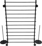 12-Tier Wall Mounted Scarf Rack, Scarf Display Rack, Towels Storage Hanger, Commercial Hijab Scarf Holder Organizer Space Saving for Retail Stores, Boutiques, Home (Black, 31.5in Width)