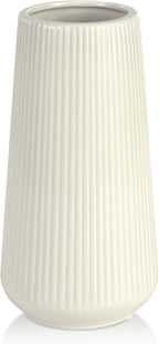 Beige Ceramic Vase, GUKJOB Small Cute Flower Vase for Pampas Grass, Home, Living Room, Dining Table, Farmhouse, Office Decor, Bedroom, Table, and Kitchen Shelf (Beige)