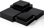 Geelin 6 Pack Acrylic Risers for Display Acrylic Cube Boxes Risers Display Stands with Hollow Bottoms Decorative Stand for Jewelry Candy Table Decor 6 Sizes(Black,10 to 15 Inch,Square)