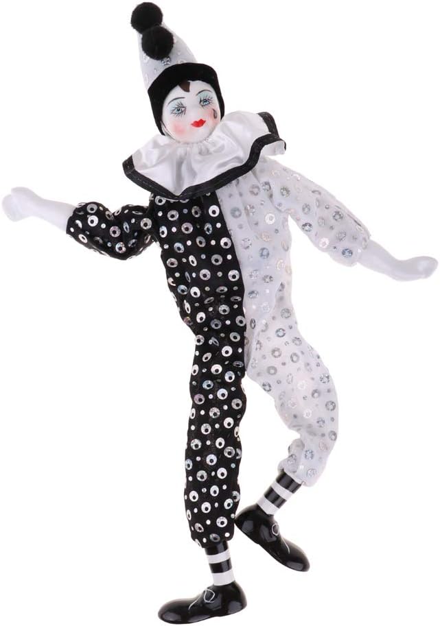 Maxyoung 16 Inch Porcelain Clown Doll Vintage Dolls Figurine, Collectible Figure, Hand Painted Toy, Christmas Halloween Birthday Gift, Twisted Body