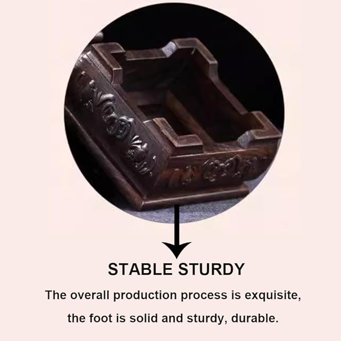 GOLDY&WENDY Asian Indoor Home Decor Base Square Wooden Vase Plant Buddha Statue Display Stand Display Risers