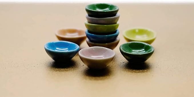 1shopforyou 1 Set of 10 Mixed colorful ceramic plates, and bowls handmade for home decoration can be a wonderful addition to your kitchen or dining area.