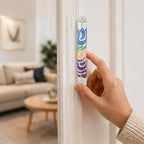 Matashi Hand Painted Multi Color Enamel 6 inch Mezuzah Embellished with Hebrew Shin Home Door Wall Decor Home Décor Jewish Holiday Housewarming Present House Blessing Gift for Holiday Festival