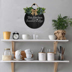 Kitchen Sign,This Kitchen Is Seasoned With Love Rustic Round Wooden Sign,For Home, Office, Store Or Restaurant