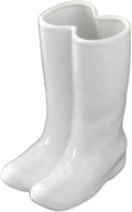 GLigeT Umbrella Stand Holder, Creative Boots Shape, Porcelain Ceramic, White