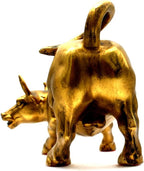 Brass Bull Statue -Art Decor Bull, Cow Figure Statues Ox Sculptures for Home Living Room Office Decoration, Symbol of Career and Wealth Medium(7.3 X 4.3 X 4.7)