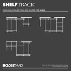 ClosetMaid ShelfTrack Wire Closet Organizer System, Adjustable from 5 to 8 Ft., With Shelves, Clothes Rods, Hardware, Durable Steel, White