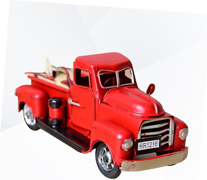 DECHOUS Vintage Handmade Iron Car Model Retro Desk Ornament Metal Toy Decor for Home and Office Unique for Car Enthusiasts and Collectors