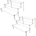 AZEAM Acrylic Riser,2 Pcs Clear Display Risers Stand Cologne Organizer Acrylic Shelves 3 Tier Shelf for Amiibo Funko POP Figures Cupcake Food Desserts Holder Perfume Collection Cosmetic Product