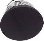 Sarah's Hat Boxes Classic Houndstooth Hat Box – 16.75" x 8.5" (Dia. x Ht.) Handmade in USA – Odorless Non-Toxic Adhesive, Cording Handle – Premium Storage for Hats & Accessories