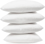 Covers & All Throw Pillow Inserts Only Pack of 4, Durable Soft Square 12 x 12 Inches 65 GSM Non-Woven Fabric with 15D Silicon Fiber Filling, Universal uses for Home Decor Office Indoor Outdoor
