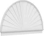 82"W x 47-3/4"H x 2-3/4"P Half Round Sunburst Architectural Grade PVC Combination Pediment