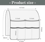 Couch Armrest Organizer Remote Control Holder Bedside Caddy with 6 Pockets, Non-Slip Armchair Caddy Sofa Armrest Organizer for Tv Remote Control, Magazine, Cell Phone, Dark Grey