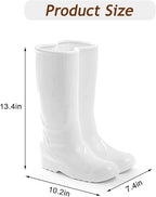 Modern White Ceramic Rain Boot Umbrella Stand Indoor,Entryway Decorative Cane Holder,Flower Vase Umbrella Holder for Living Room Hallway Office