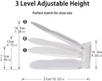 Shoe Stackers Space Saver, Adjustable Double Layer Stack, Holder for Closet Organization (White, 10 Pack)