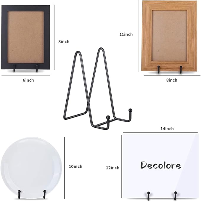 Display Stands Metal Frame for Picture Decorative Plates Book Photo Artistic Work Home Showrooms Ornaments Storage Stands with Shelves and Drawers (6 inches)