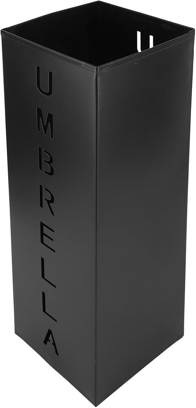 Zerodis Umbrella Stand, Square Metal Umbrella Holder for Entryway with Rustproof Powder Coated Steel, 16.5 x 6.3 x 6.3 Inches, Black
