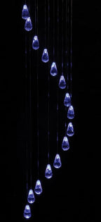 Lighted Hanging Mobile with 15 Diamond LED Pendants – 38 Inch Illuminated Hanging Decor – Color Changing Crystal Style Light Mobile for Bedroom, Living Room, Dorm, Meditation Room & Gift Giving