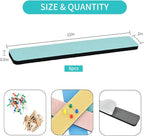 Vuzvuv 8 pcs Bulletin Board Bar Strips with 50 Pushpins & 10 Wooden Clip pins，Self Adhesive Cork Board for Wall，Felt Pin Board for School，Office Decor(Cream Multi-Color)