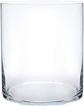Royal Imports Flower Glass Vase Decorative Centerpiece for Home or Wedding - Cylinder Shape, 8" Tall, 6" Opening, Clear