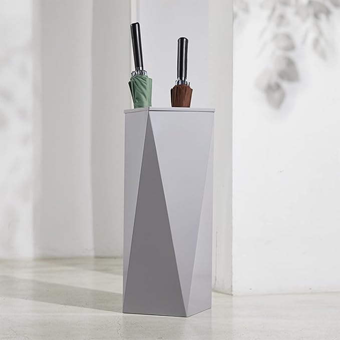 MELPHI Umbrella Stand Modern Large-Capacity, Easy Draining Rectangular Metal Umbrella Rack Holder, Umbrella Shelf Organizer for Long and Short Umbrella (Color : Gray)