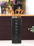 Metal Umbrella Holder, 16.5x6.3x6.3inch Square Free Standing Umbrella Rack Decorative Umbrella Holder Bin Multipurpose Walking Sticks Holder for Umbrella Cane Entryway Home Office (Style A)