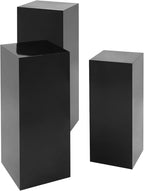 Display Pedestal Stand, Metal Display Pedestal Stands, Metal Showing Holder Pillars Display Pillars For Birthday Party Wedding 110.23 lbs Load-Bearing Capacity (Black 3 PCS)