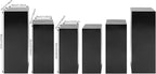 6Pcs Square Display Pedestal Stands Set for Party, Metal Display Stand Plinth Pillars, Cake Stands Pillars for Wedding Birthday Art Decor Risers, 11.8*31.5" (L), 11.02*25.6" (M), 10.24*23.6" (S)