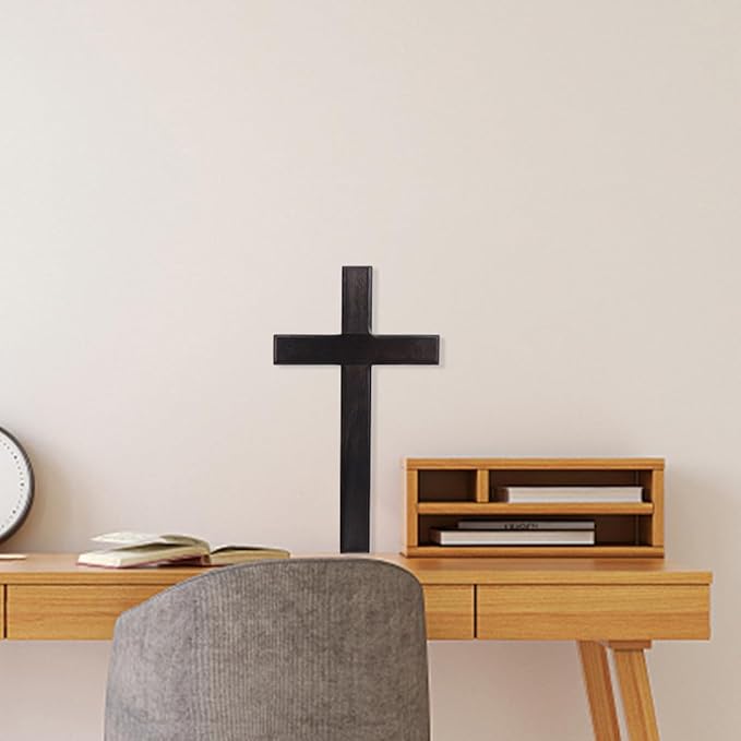 BESPORTBLE 2pcs Wooden Cross Wall Decor for Home, Weddings, Parties, Christian Religious Meditation, Spiritual Wall Cross for Churches and Prayer Rooms, Black