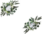 2X Wedding Arch Flowers Decorative Swags Floral Swag Welcome Sign Decoration for Party, White Flowers