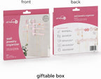 6-Tier Wall Jewelry Organizer Wall Mounted Jewelry Organizer Earring Holder Wall Mount Hanging Necklace Organizer Jewelry Hanger Hanging Necklace Holder Organizer Display (Pink)