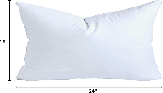 MoonRest® 16x24 Inch Synthetic Down Alternative Rectangle Pillow Insert Form Stuffer for Sofa Shams, Decorative Throw Pillow, Cushion and Bed Pillow Stuffing - Hypoallergenic 16“X 24”