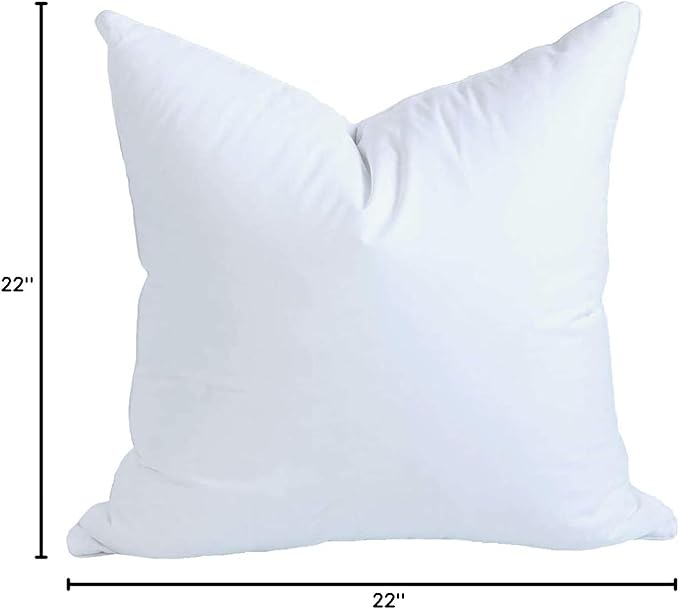 MoonRest® 22x22 Inch Synthetic Down Alternative Square Pillow Insert Form Stuffer for Sofa Shams, Decorative Throw Pillow, Cushion and Bed Pillow Stuffing - Hypoallergenic 22“X 22”