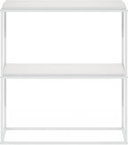 Furinno Moretti Modern Storage Shelves, 2-Tier Wide Stackable Book Shelf, Open Shelves, for Organization and Storage, Living Room, Garage, Home Office, Solid White