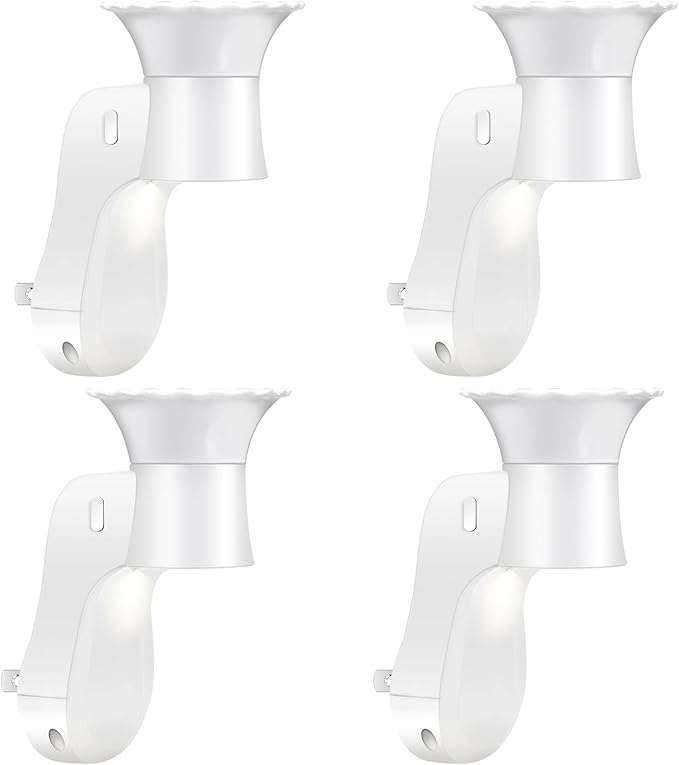 Wall Fragrance Plug in Air Freshener- Plug in Diffuser with Night Light Compatible with Bath and Body Works Wallflowers Refill, ETL Certified Rotatable Plug, Scent Control Plug for Home Office (4PCS)