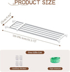 Hershii Tension Shelf Expandable Rod Closet System Heavy Duty Clothes Hanger Adjustable DIY Garage Bathroom Kitchen Storage Organizer Shoe Rack, Plant Stand, Bookshelf
